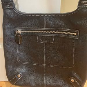 Leather Coach Black Crossbody Bag